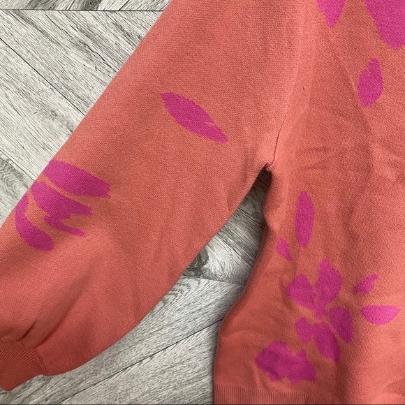 14th & Union Floral Jacquard Knit Sweater Oversize - Picture 6 of 7